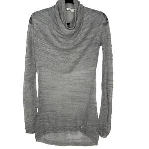 Helmut Lang For Intermix Size P Marled Gray Knit Cowl Neck Sweater Lightweight